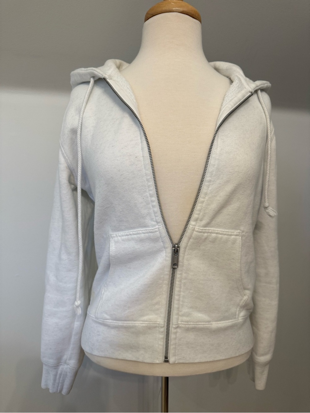 Brandy Melville Heather White Christy Zipup